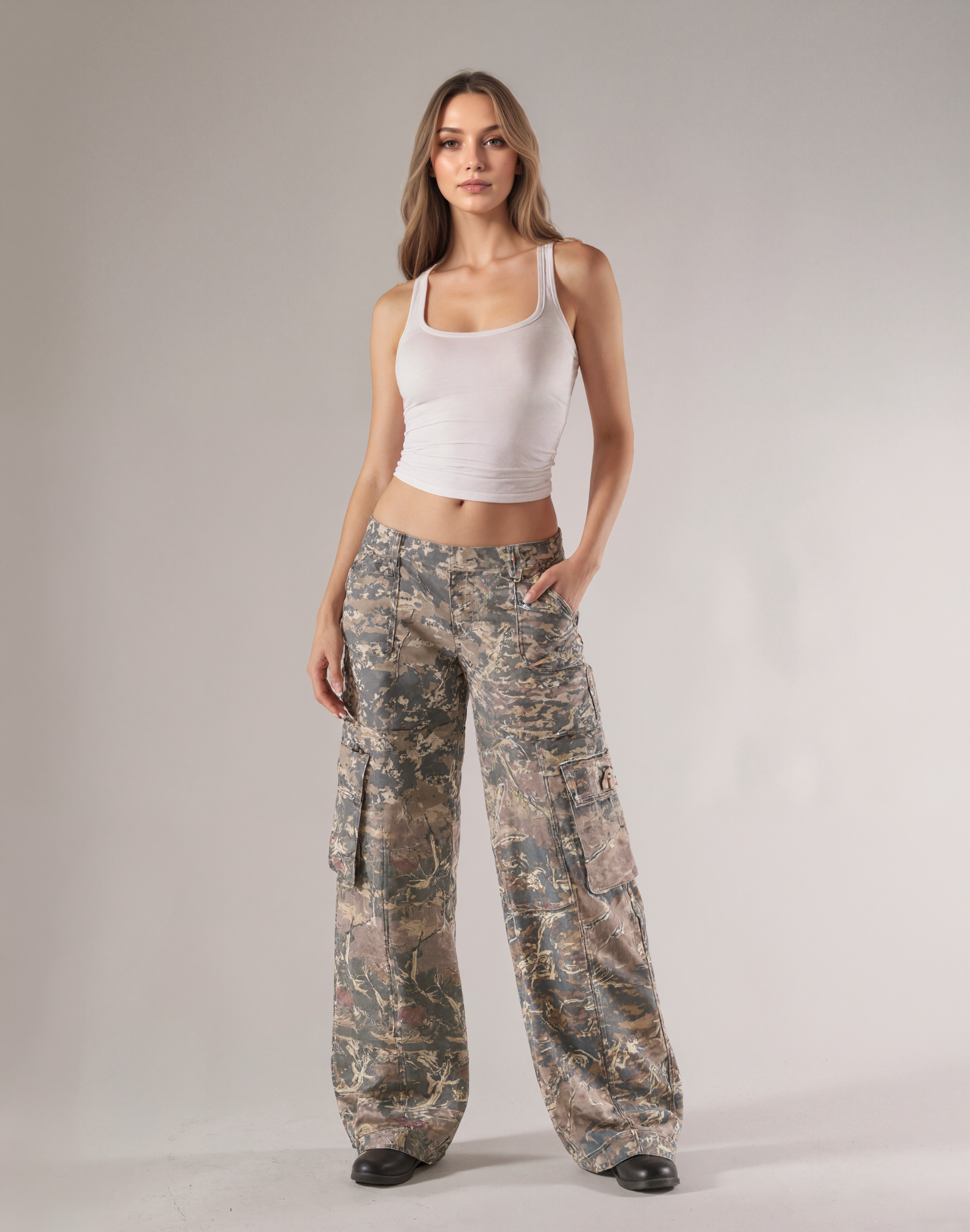 Military Camo Multi Pocket Cargo Pants