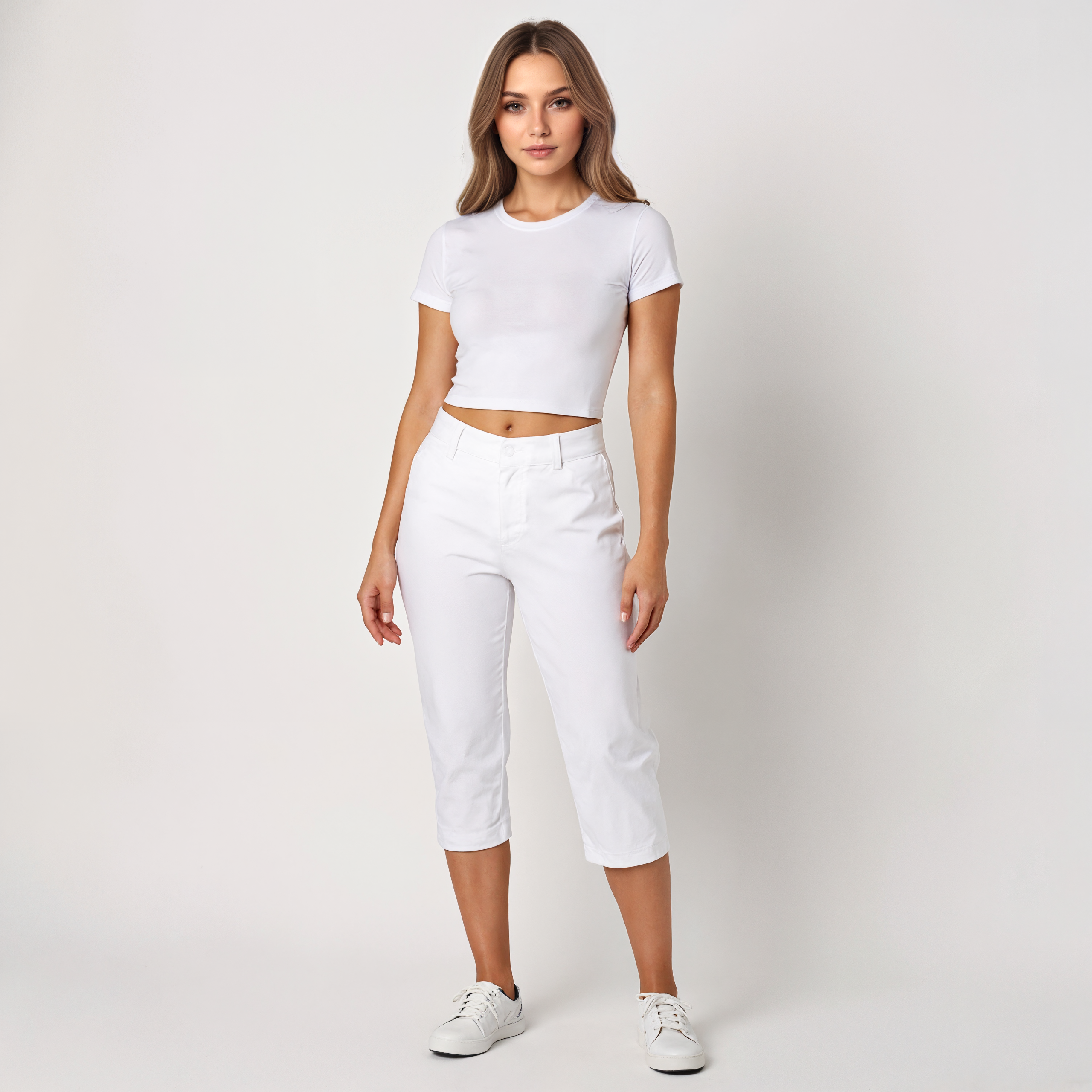 Slimming Mid Rise Capri Pants