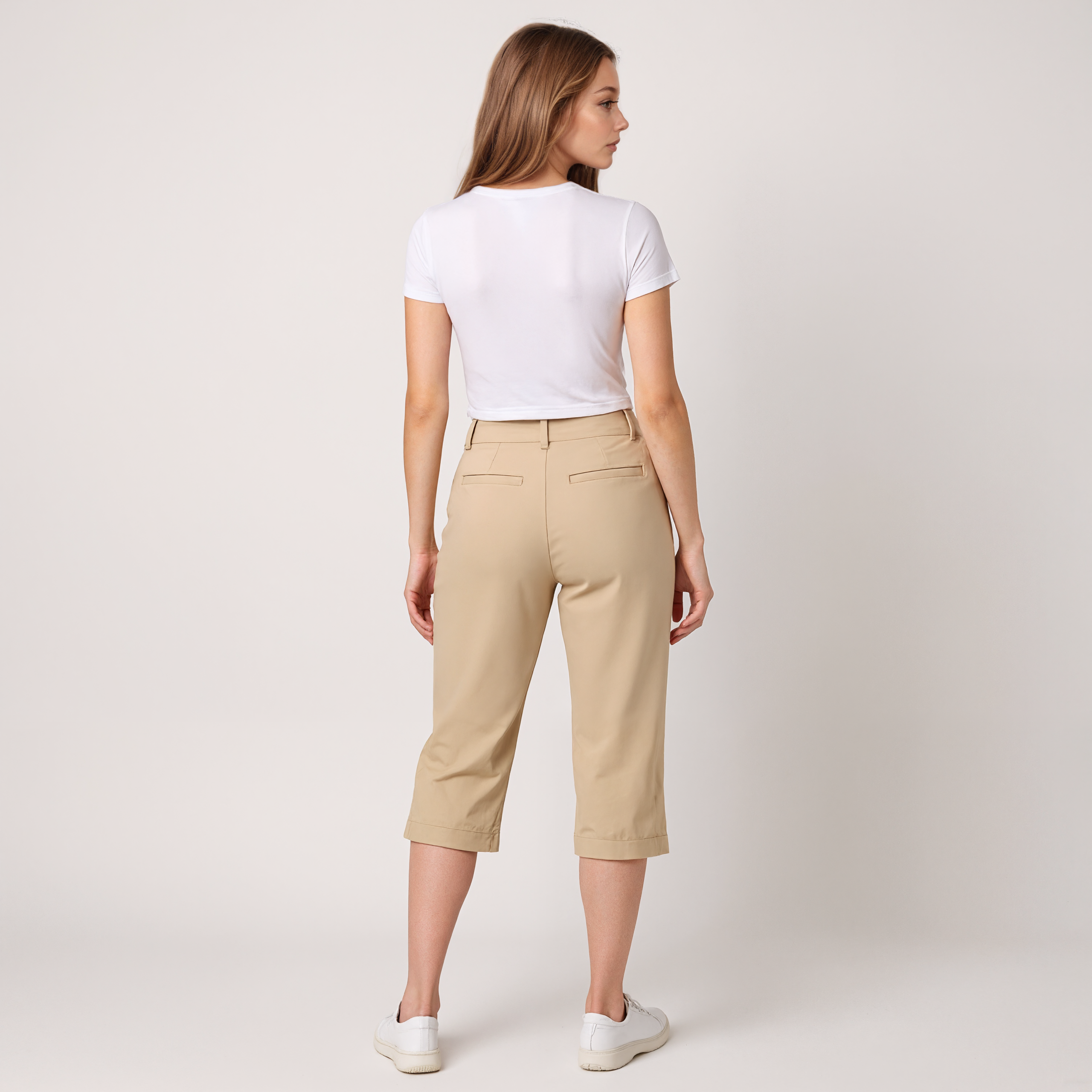 Slimming Mid Rise Capri Pants