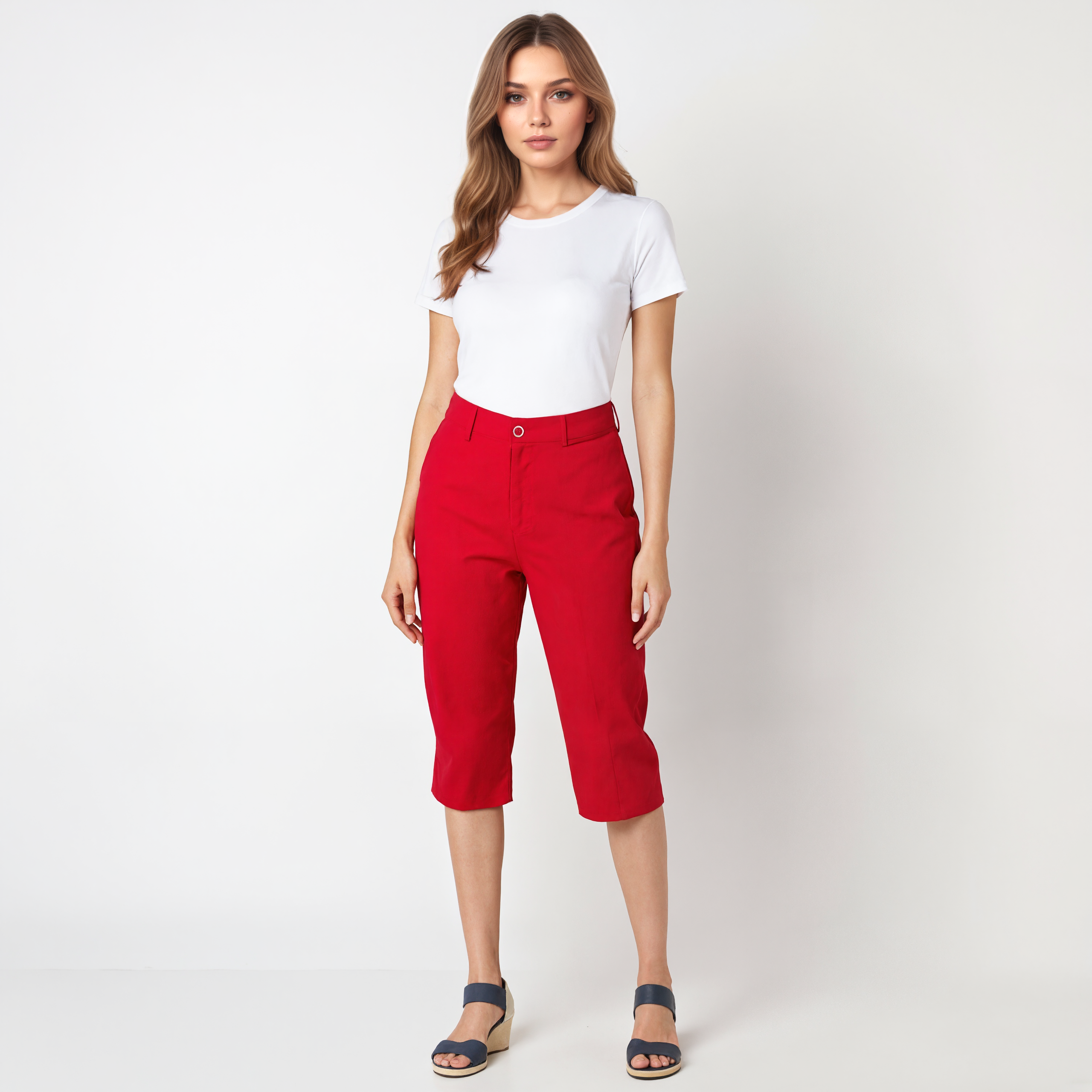 Slimming Mid Rise Capri Pants