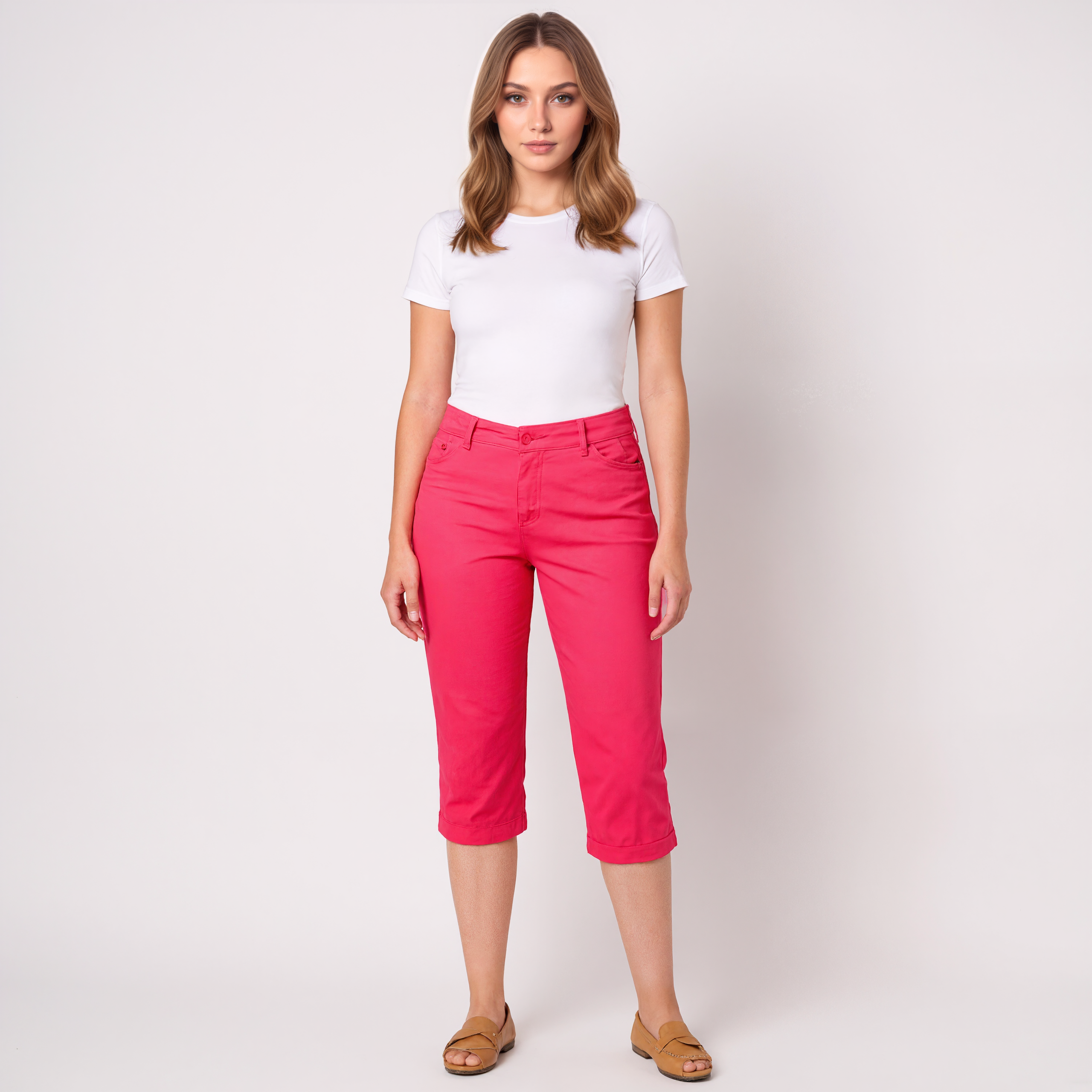 Slimming Mid Rise Capri Pants