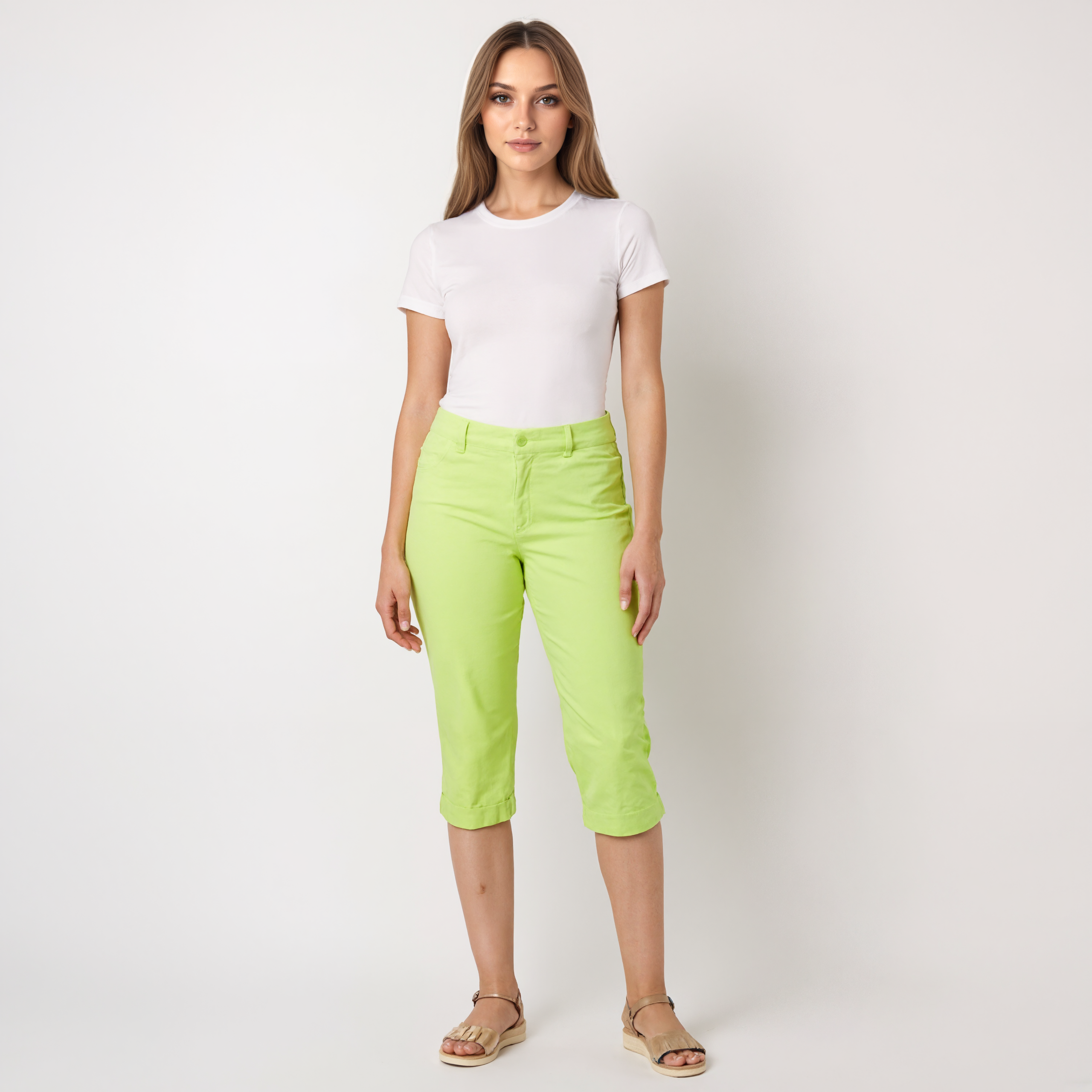 Slimming Mid Rise Capri Pants