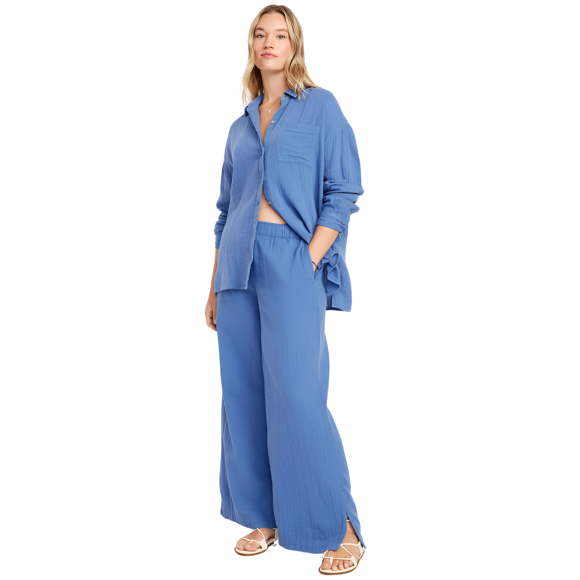 High Waisted Crinkle Gauze Super Wide Leg Pants-My Comfy Pant