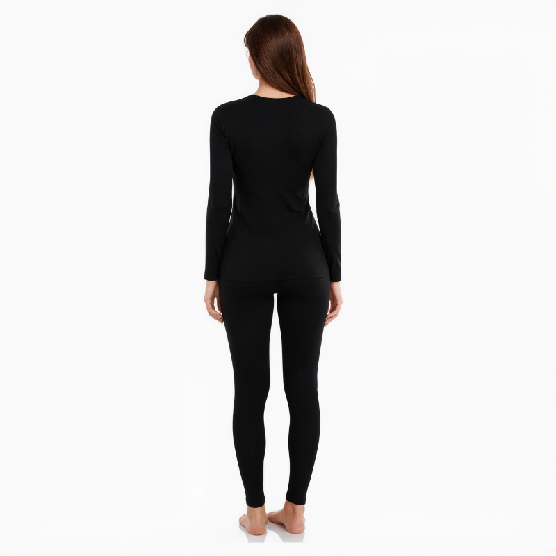 Women Fleece Lined Thermal Underwear Set for Cold Weather