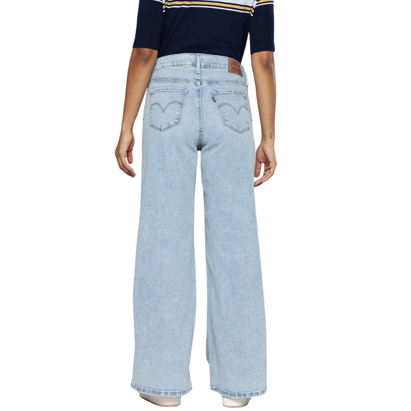 Women Shaping Wide Leg Light Fade Stretchable Jeans-My Comfy Pant