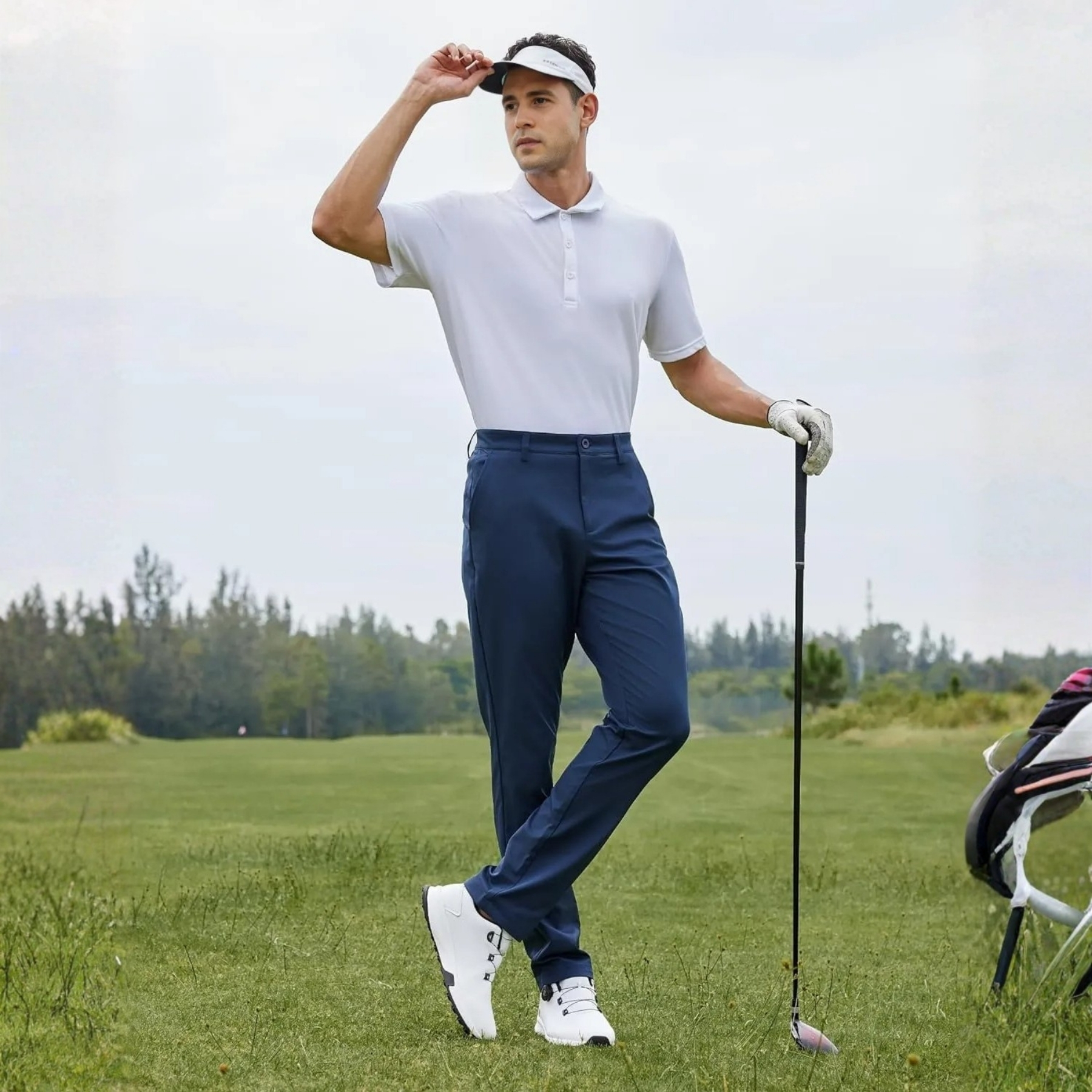 Classic Fit Golf Pants With Stretch Comfort And Clean Straight Style For MenClassic Fit Golf Pants With Stretch Comfort For Men - Image 3