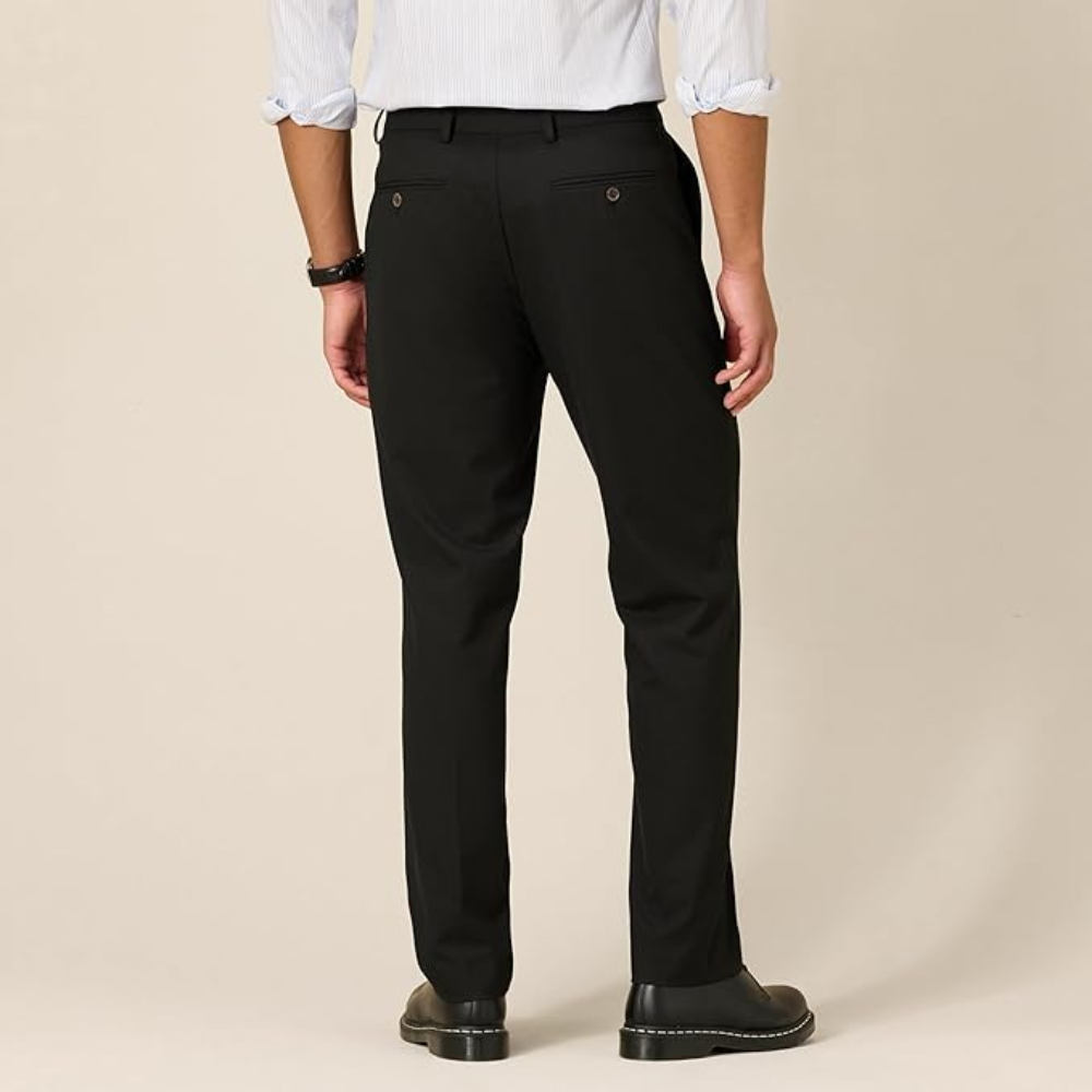 Classic Fit Dress Pants With Wrinkle Resistant Stretch For Men