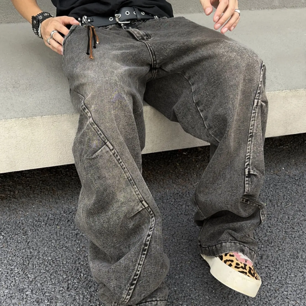 Structured Saturated Wide Cut Streetwear Pants