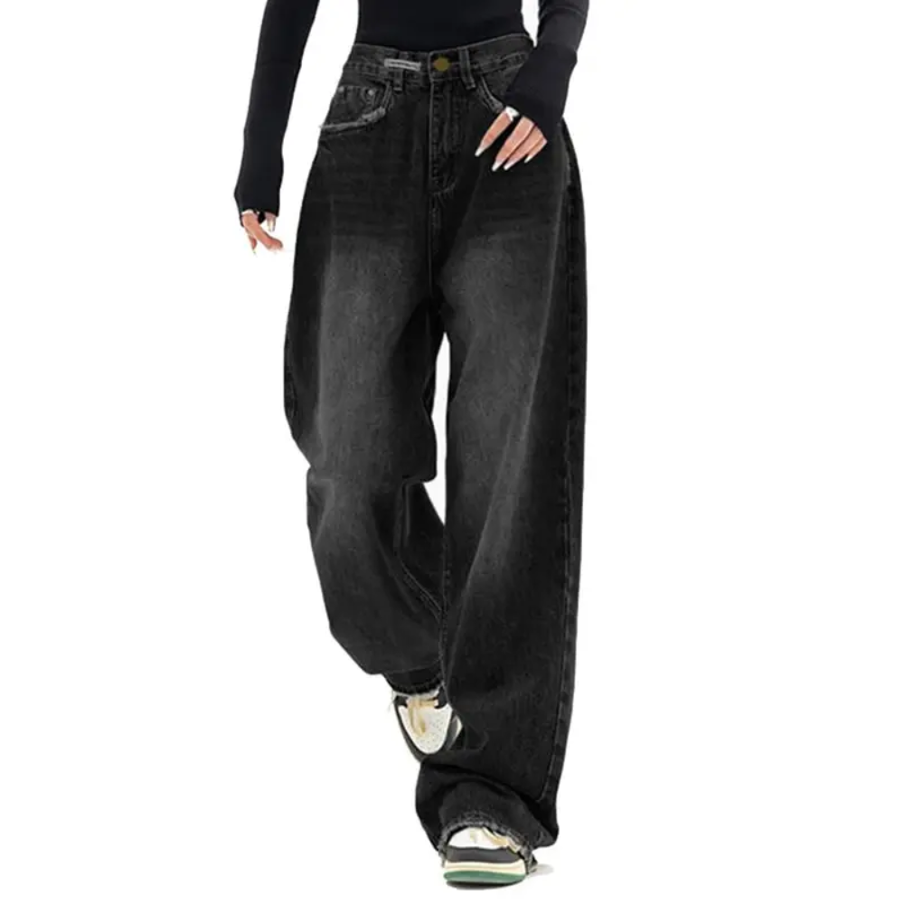 Wide Fit Baggy Jeans With Pockets For Women