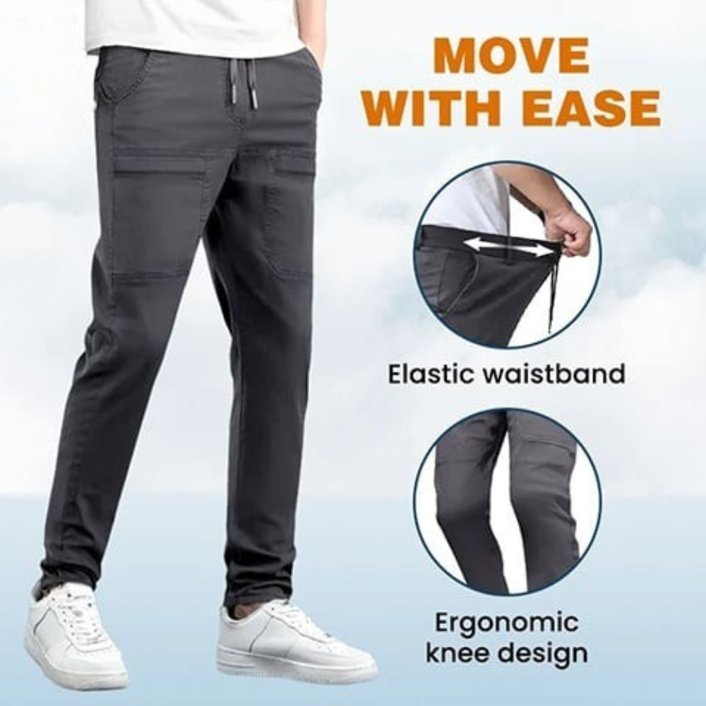 Stretch Cargo Pants With Six Pockets And Quick Dry Fabric-My Comfy Pant