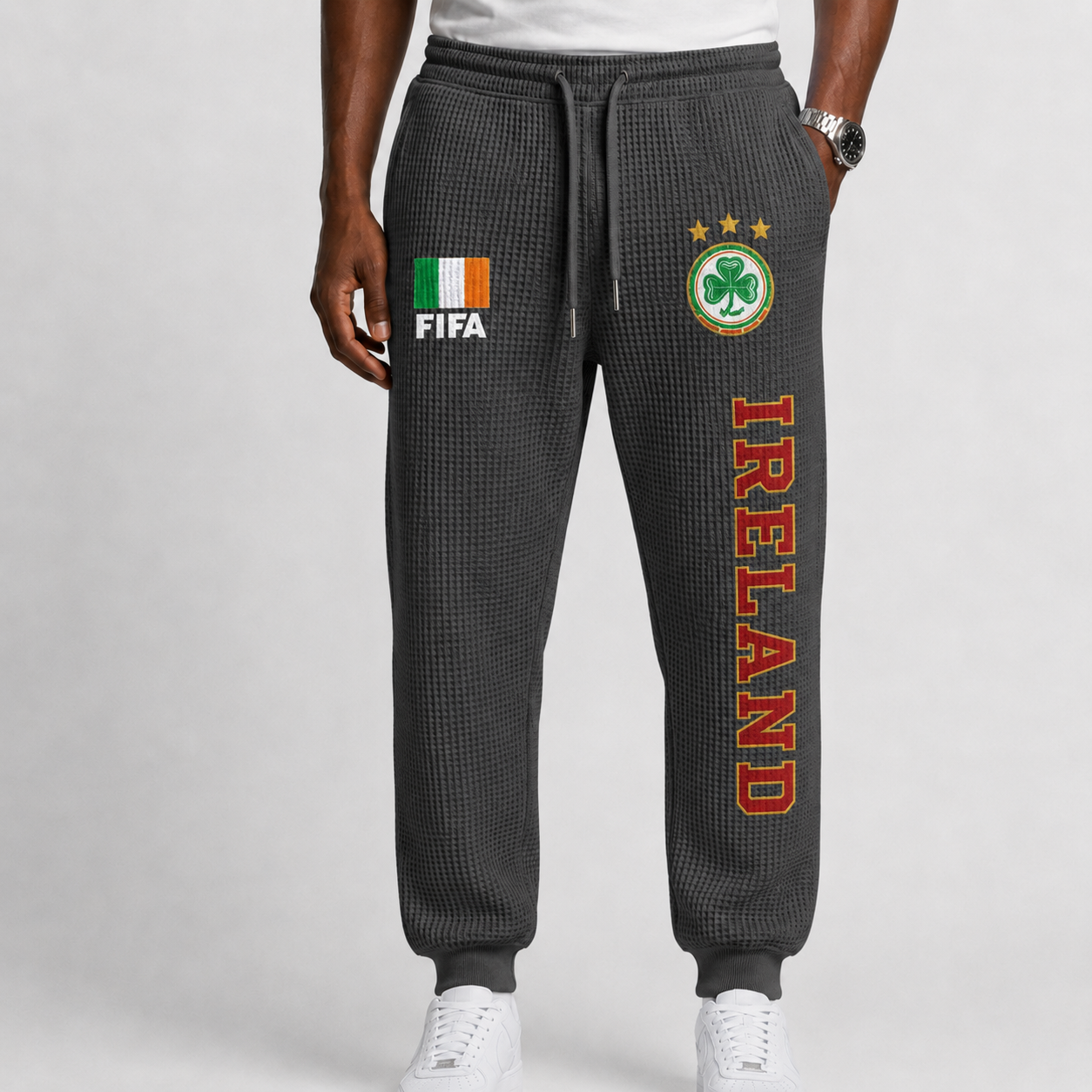 FIFA 2026 Ireland Printed Waffle Football Fan Pants