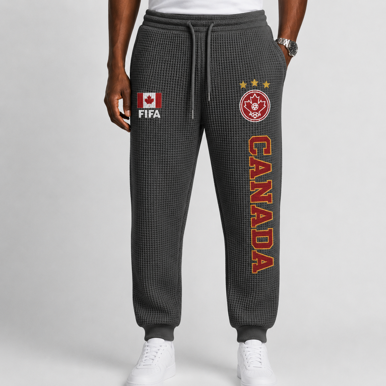 FIFA 2026 Canada Printed Waffle Football Fan Pants