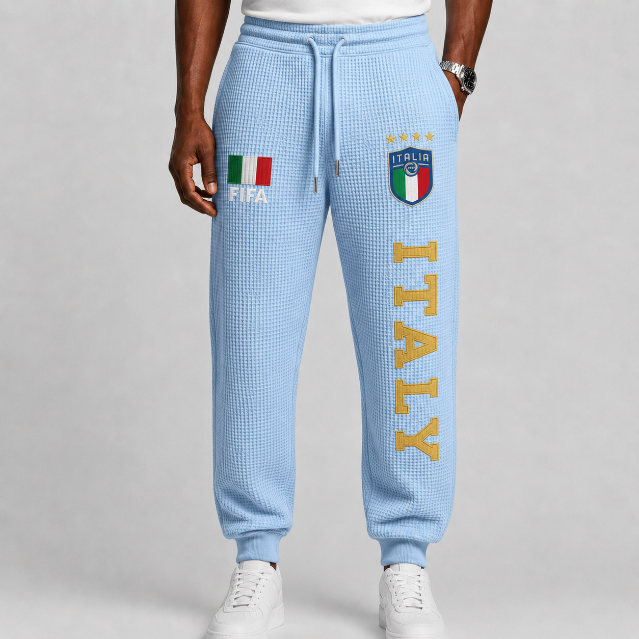 FIFA 2026 Italy Printed Waffle Football Fan Pants