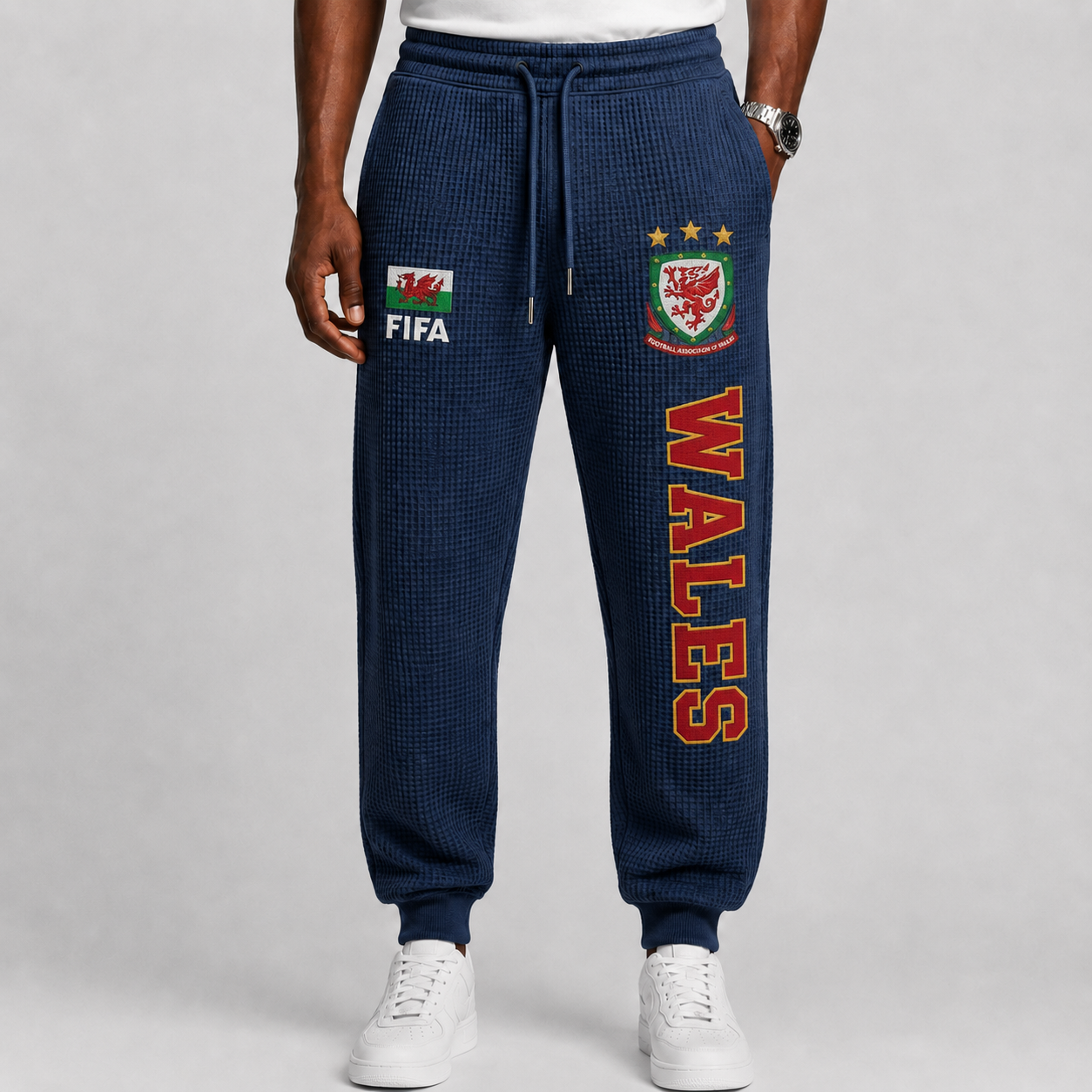 FIFA 2026 Wales Printed Waffle Football Fan Pants