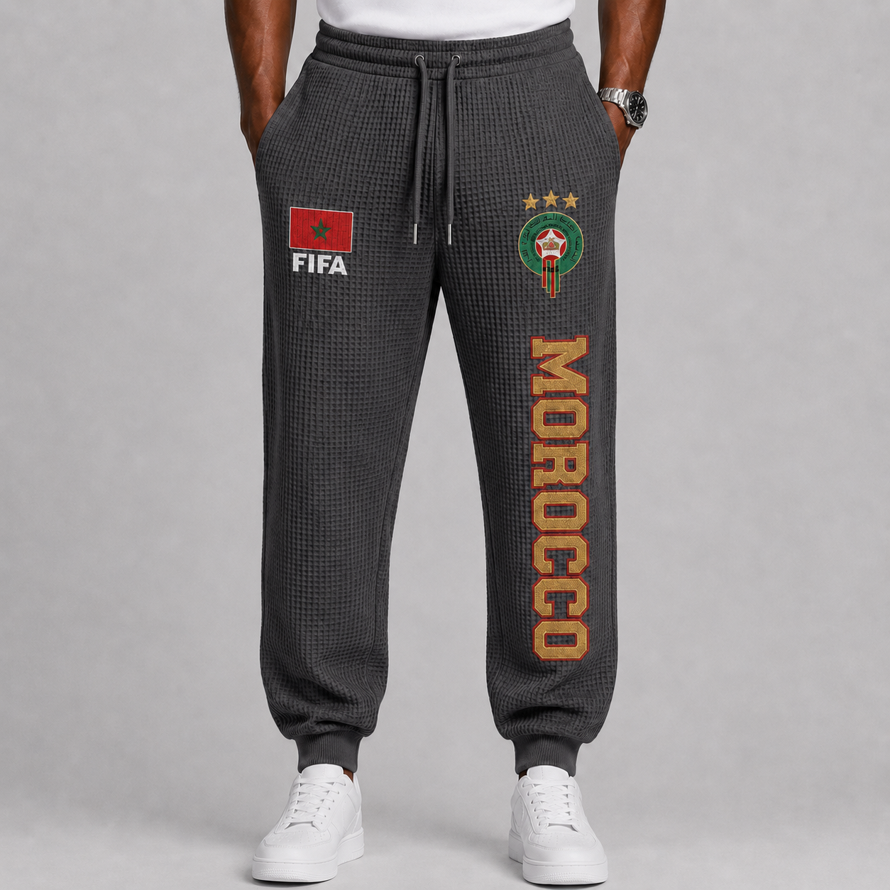FIFA 2026 Morocco Printed Waffle Football Fan Pants