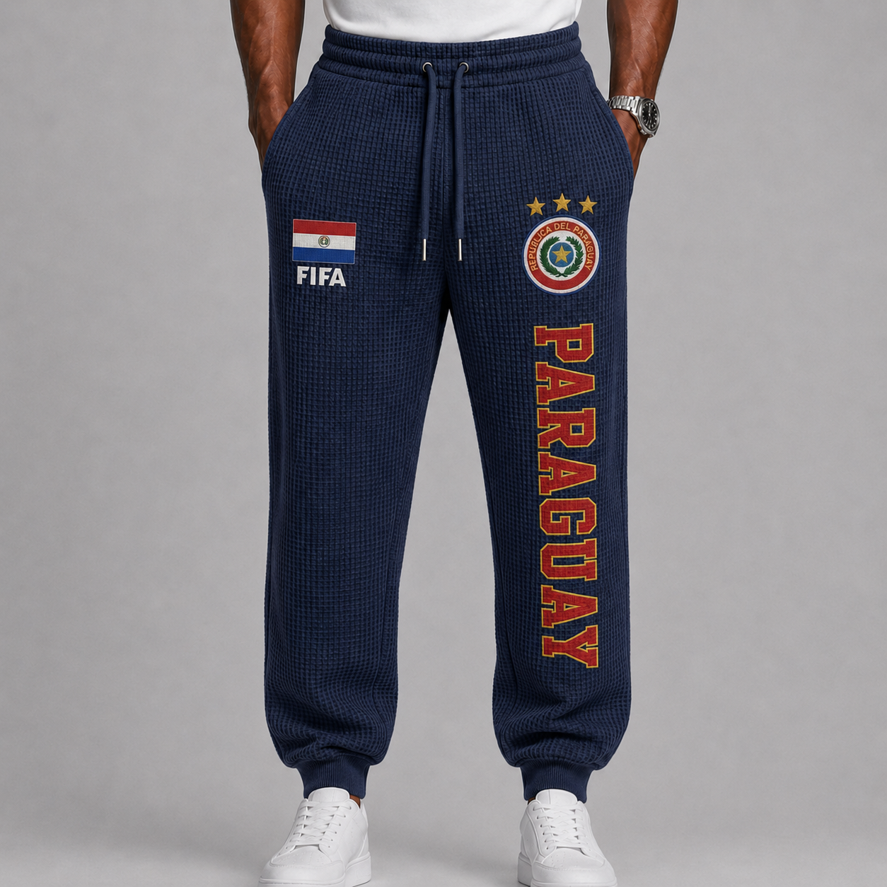 FIFA 2026 Paraguay Printed Waffle Football Fan Pants