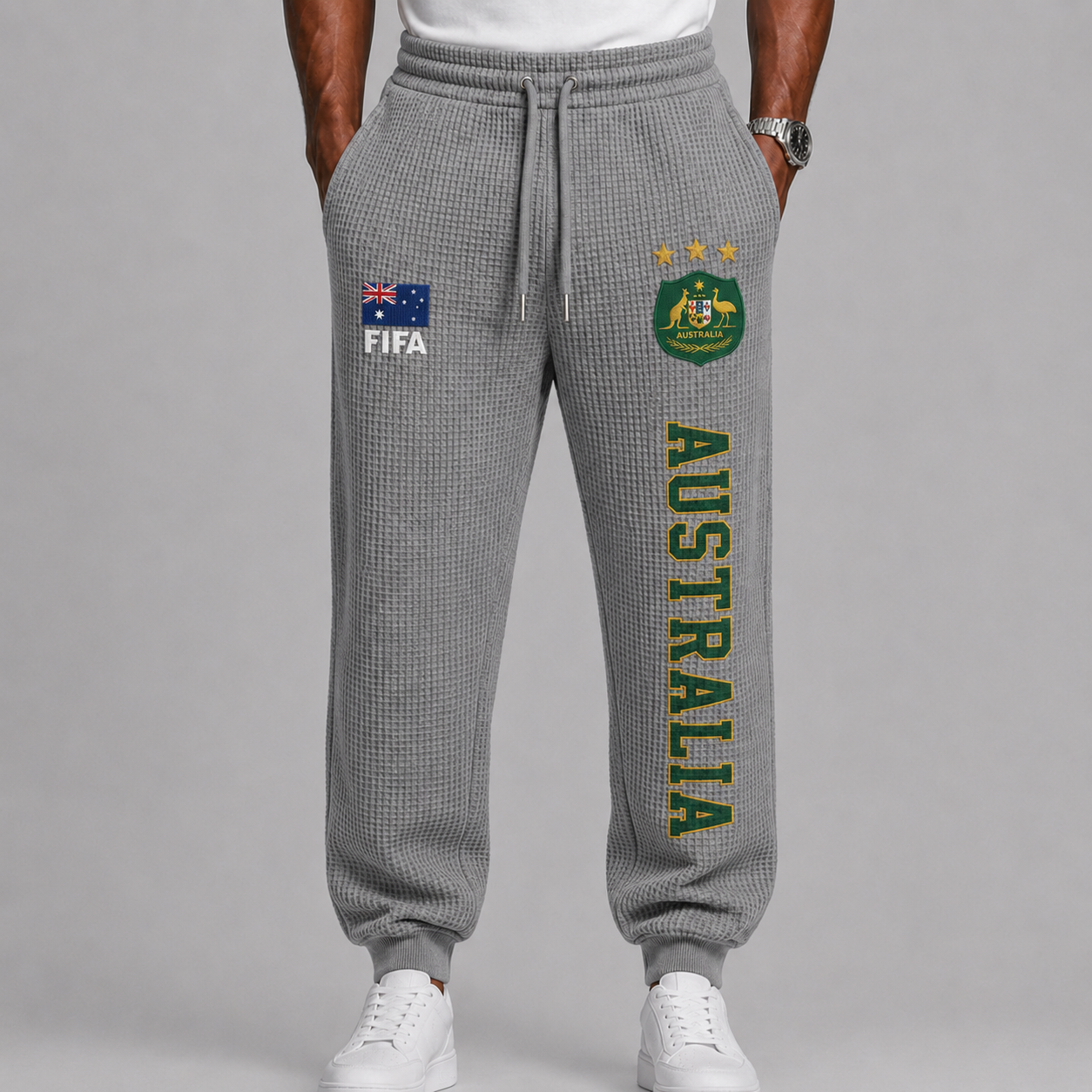 FIFA 2026 Australia Printed Waffle Football Fan Pants