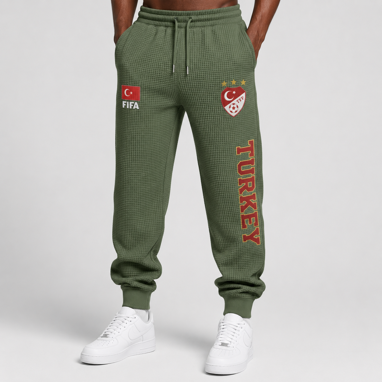 FIFA 2026 Turkey Printed Waffle Football Fan Pants