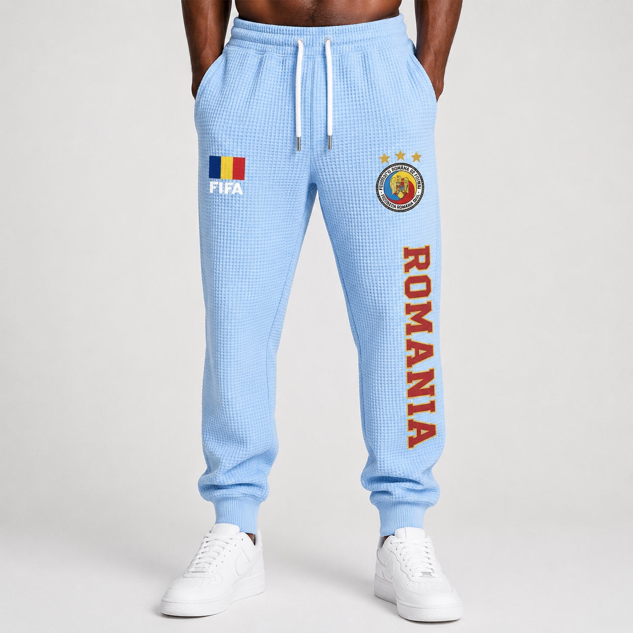 FIFA 2026 Romania Printed Waffle Football Fan Pants