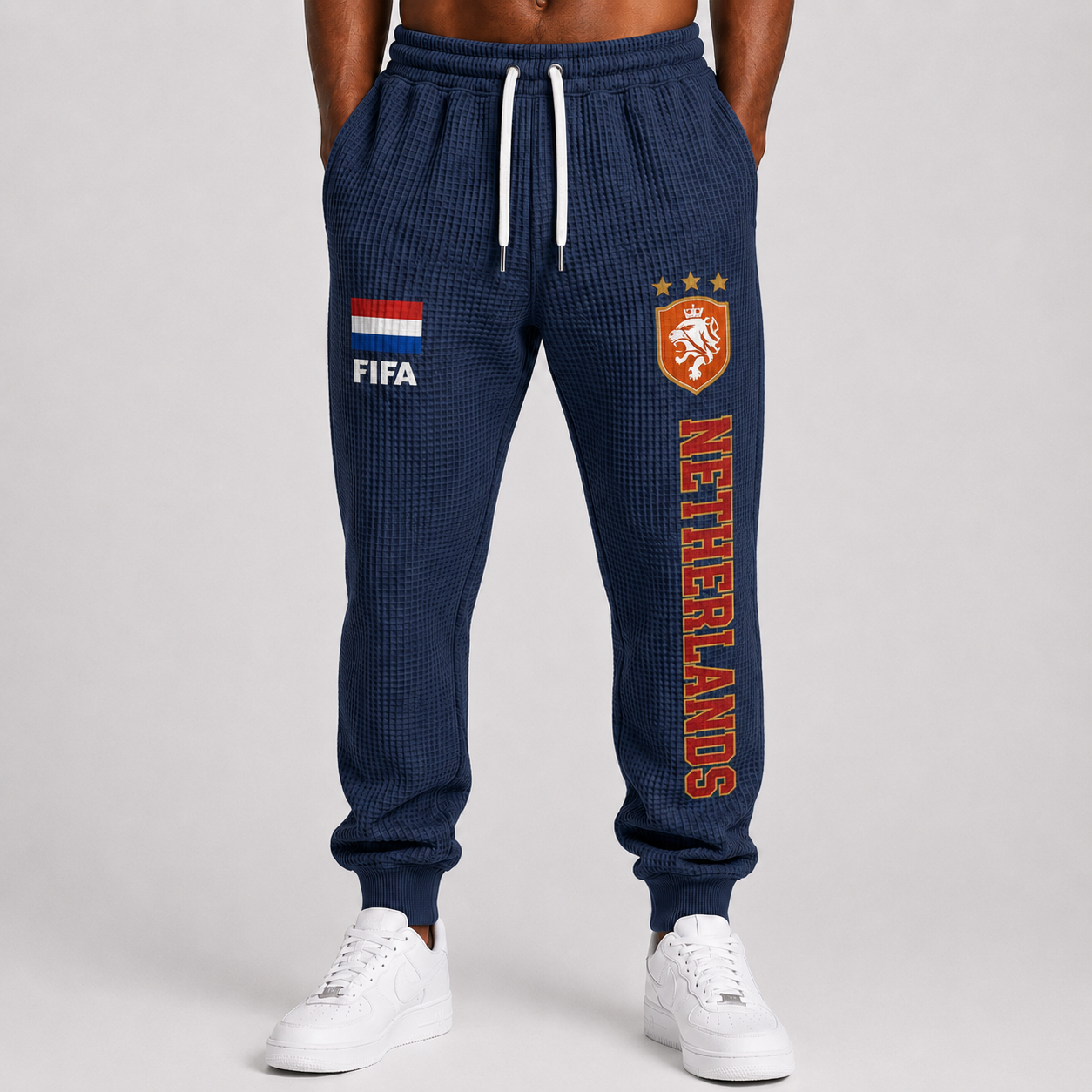 FIFA 2026 Netherlands Printed Waffle Football Fan Pants