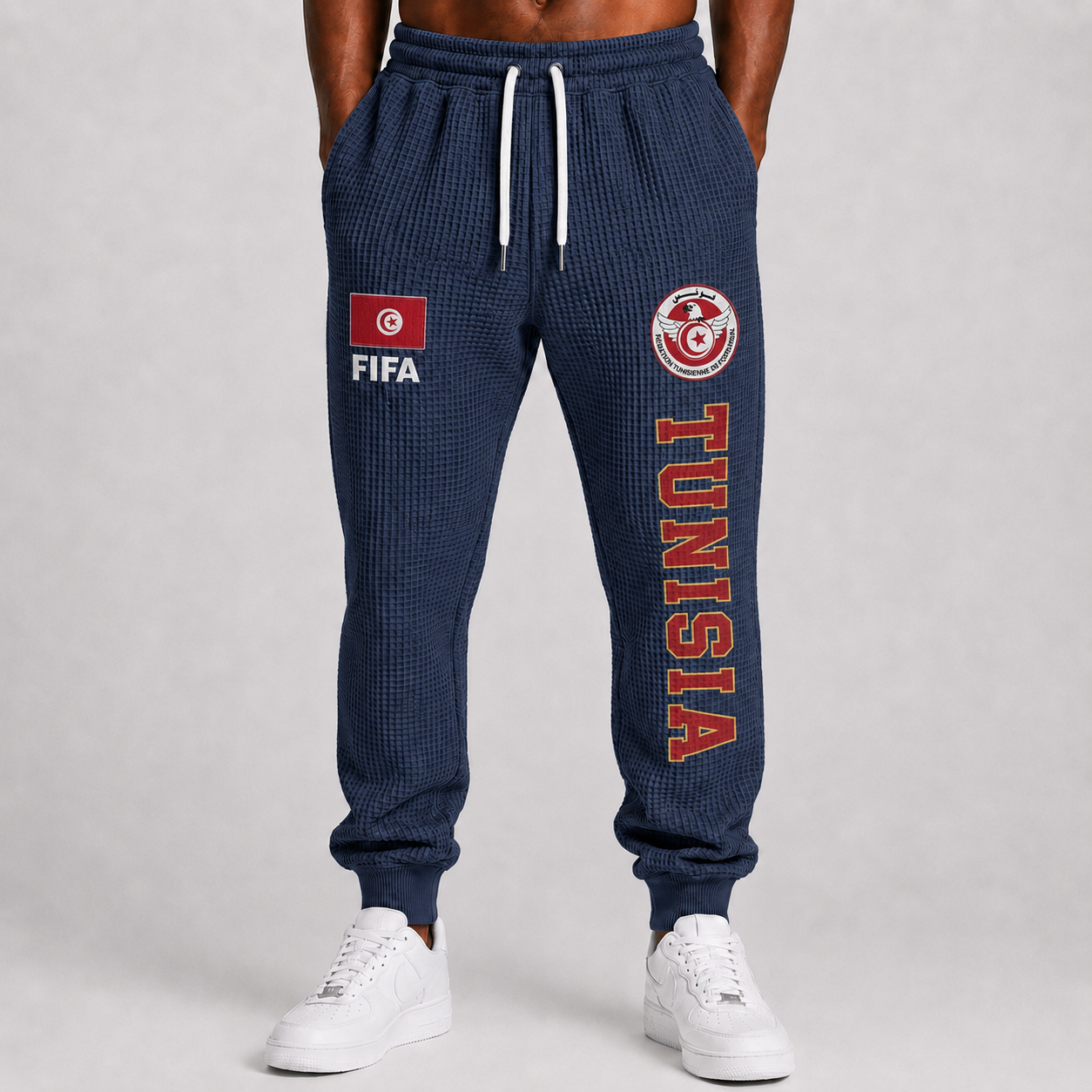 FIFA 2026 Tunisia Printed Waffle Football Fan Pants