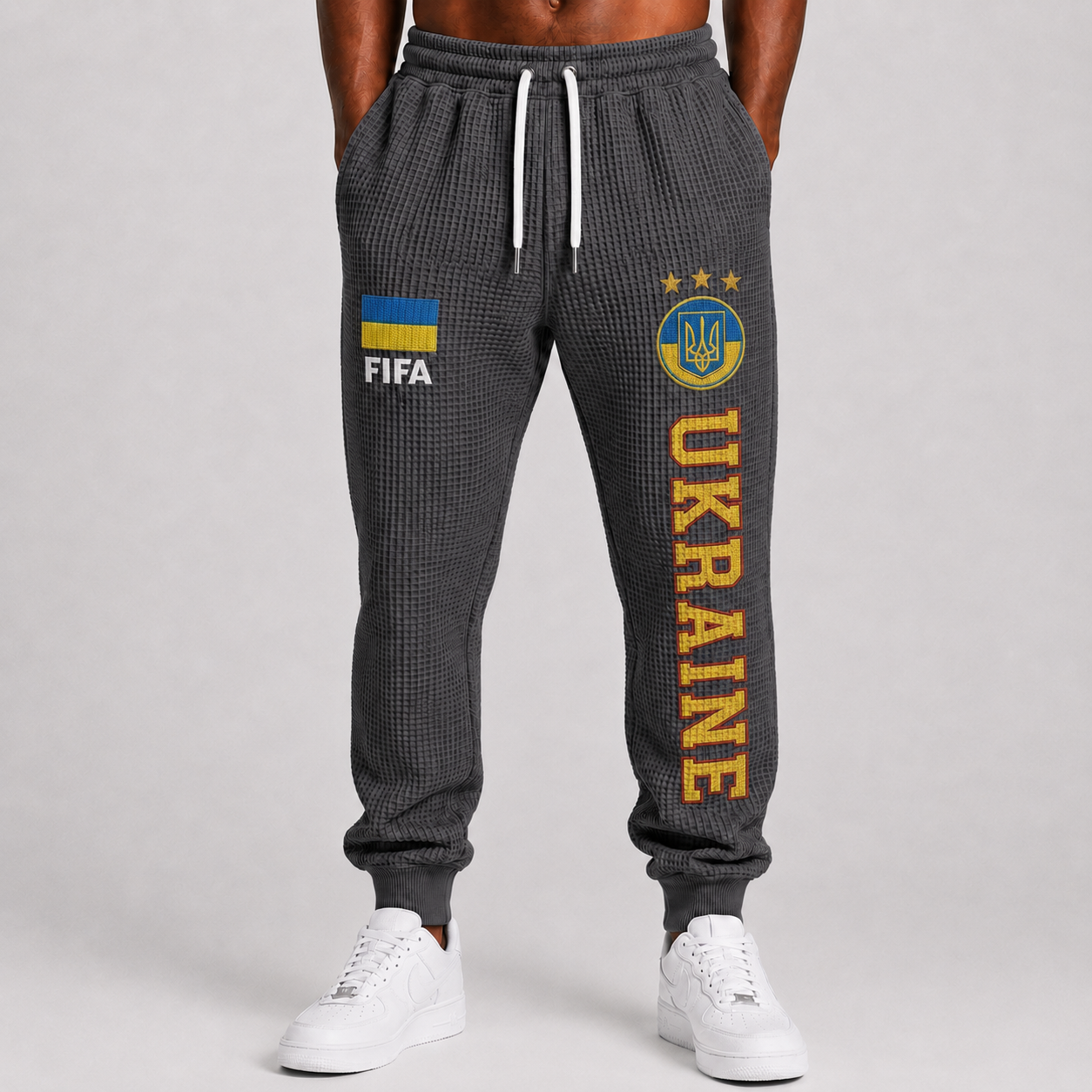FIFA 2026 Ukraine Printed Waffle Football Fan Pants