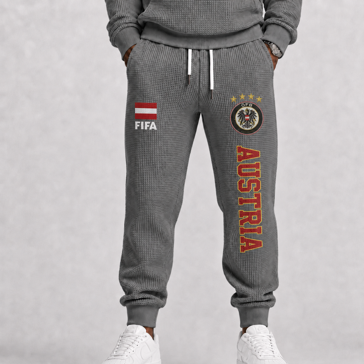 FIFA 2026 Austria Printed Waffle Football Fan Pants