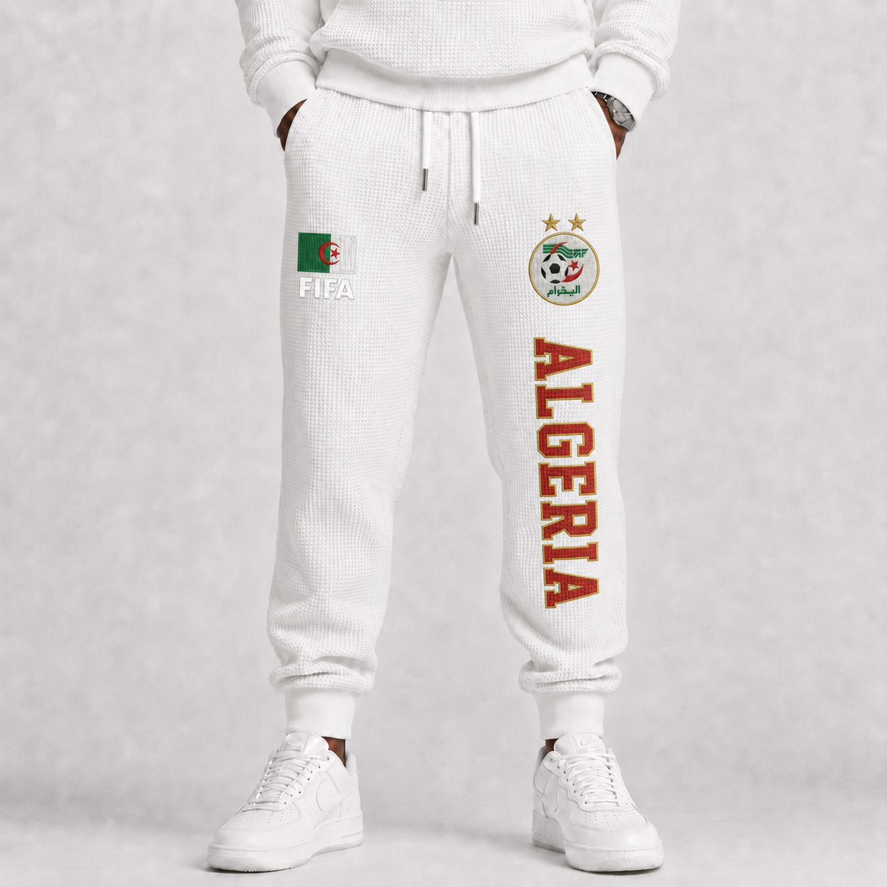 FIFA 2026 Algeria Printed Waffle Football Fan Pants