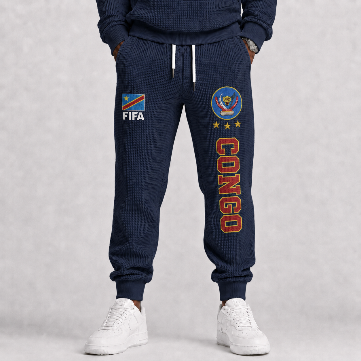 FIFA 2026 Democratic Republic Of The Congo Printed Waffle Football Fan Pants