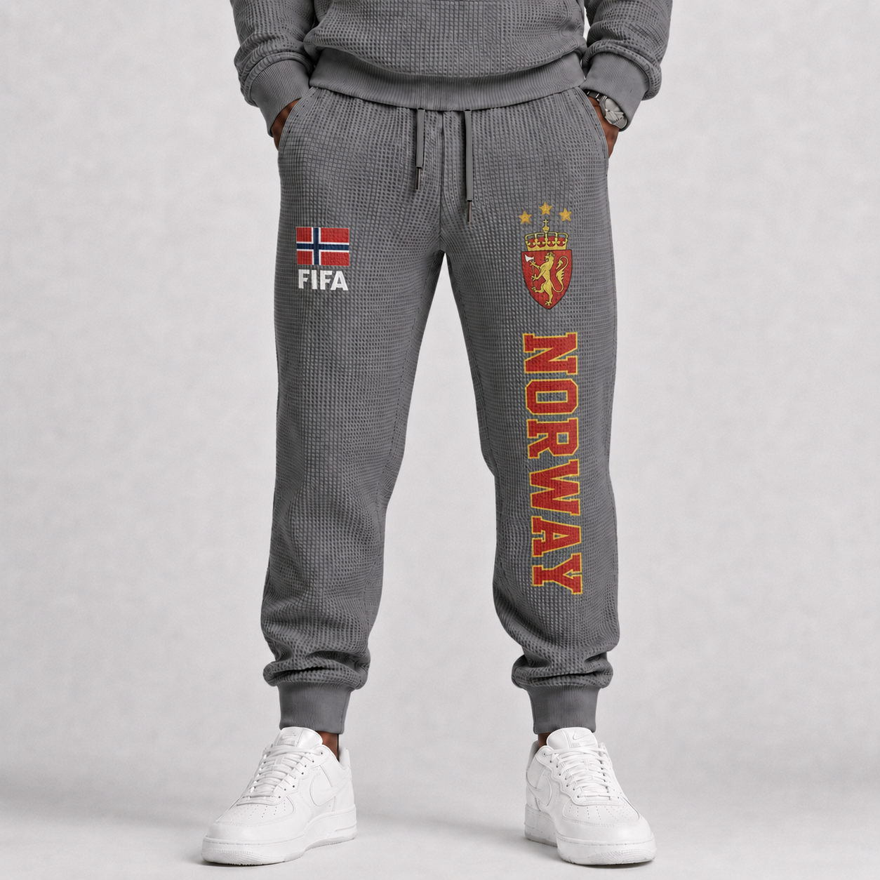 FIFA 2026 Norway Printed Waffle Football Fan Pants