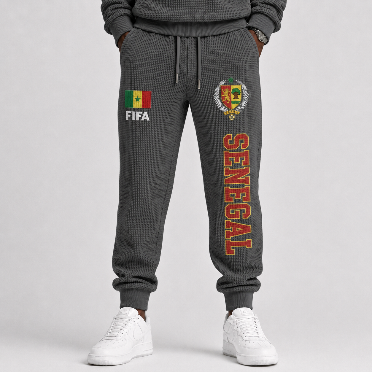 FIFA 2026 Senegal Printed Waffle Football Fan Pants