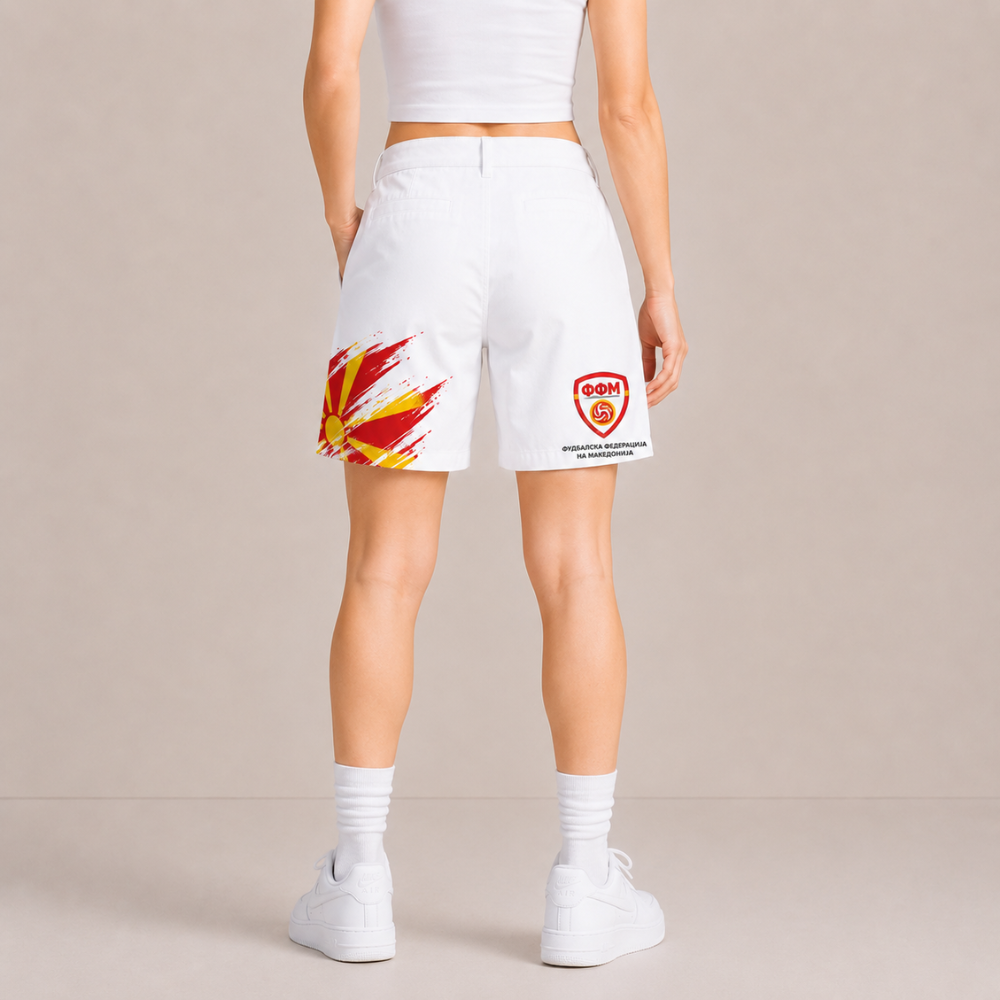 World Cup 2026 North Macedonia Football Fan Printed Twill Shorts