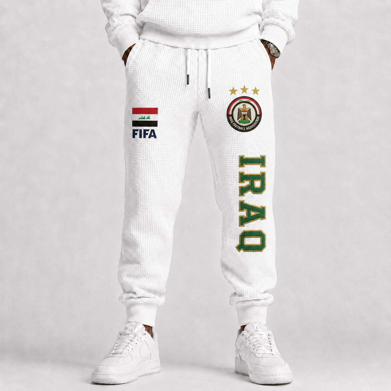 FIFA 2026 Iraq Printed Waffle Football Fan Pants