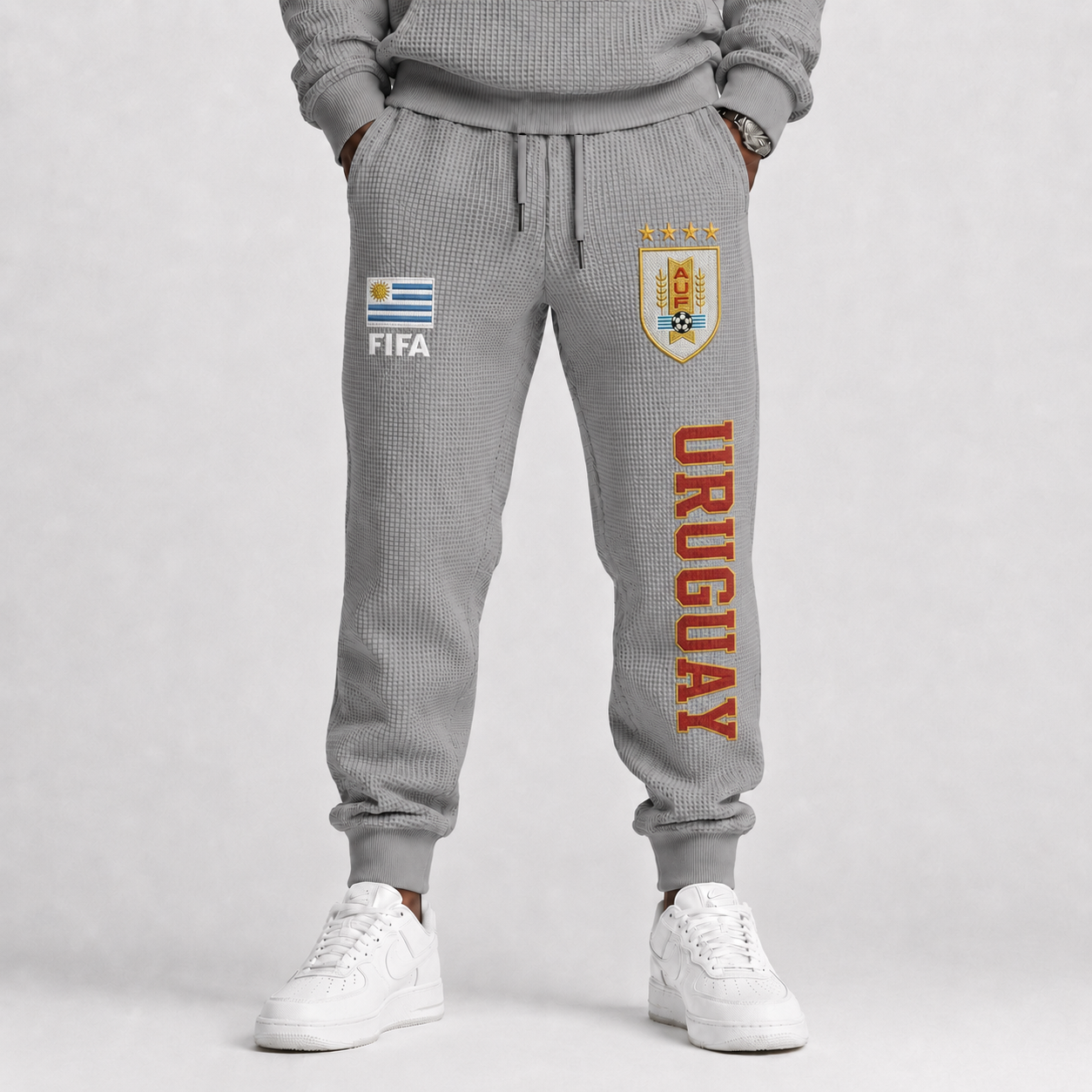 FIFA 2026 Uruguay Printed Waffle Football Fan Pants