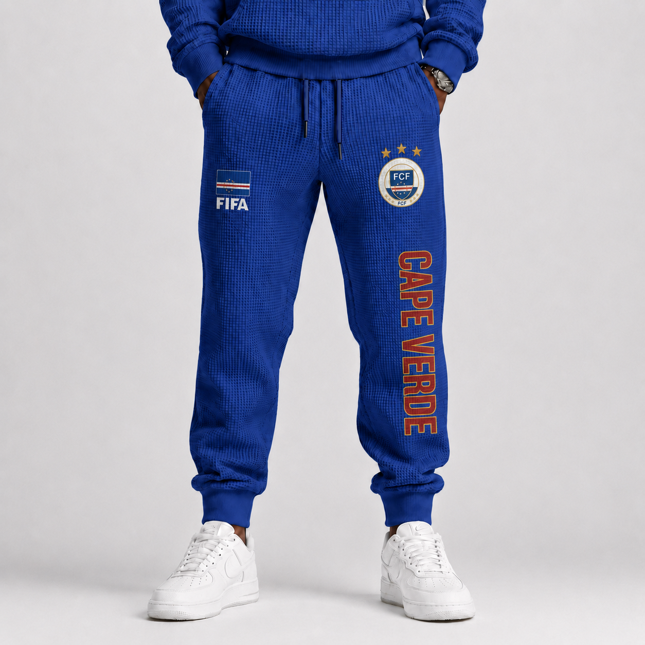 FIFA 2026 Cape Verde Printed Waffle Football Fan Pants
