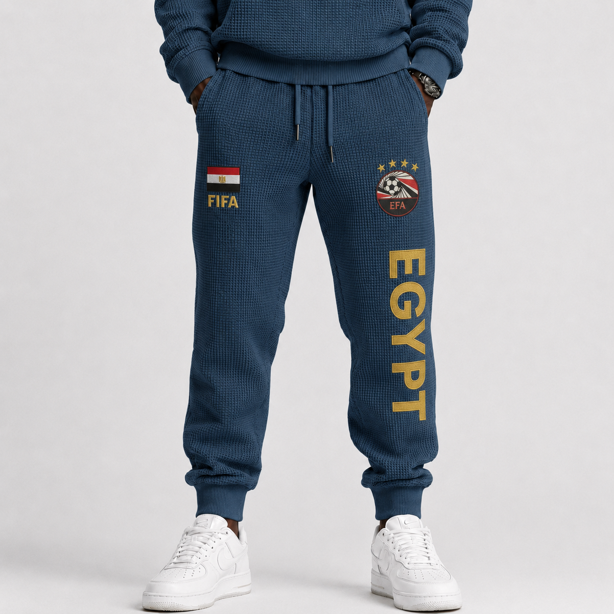 FIFA 2026 Egypt Printed Waffle Football Fan Pants