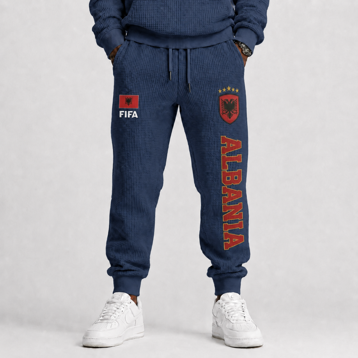 FIFA 2026 Albania Printed Waffle Football Fan Pants
