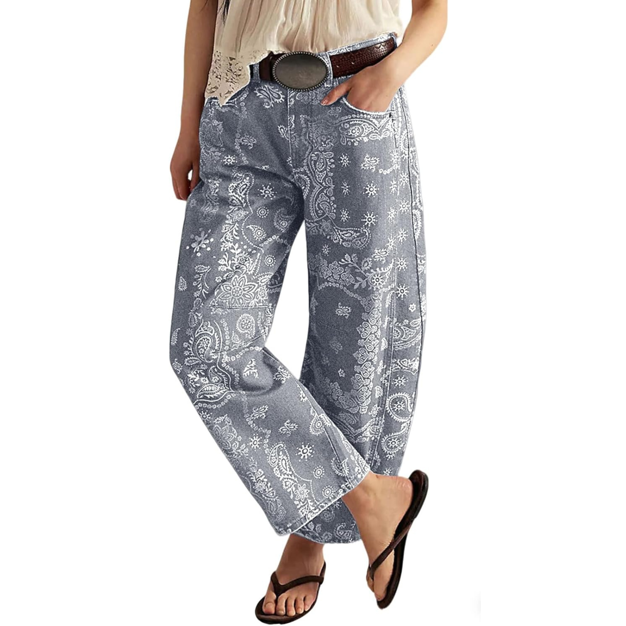 Striped Wide Leg Baggy Barrel Jeans for Women Y2K