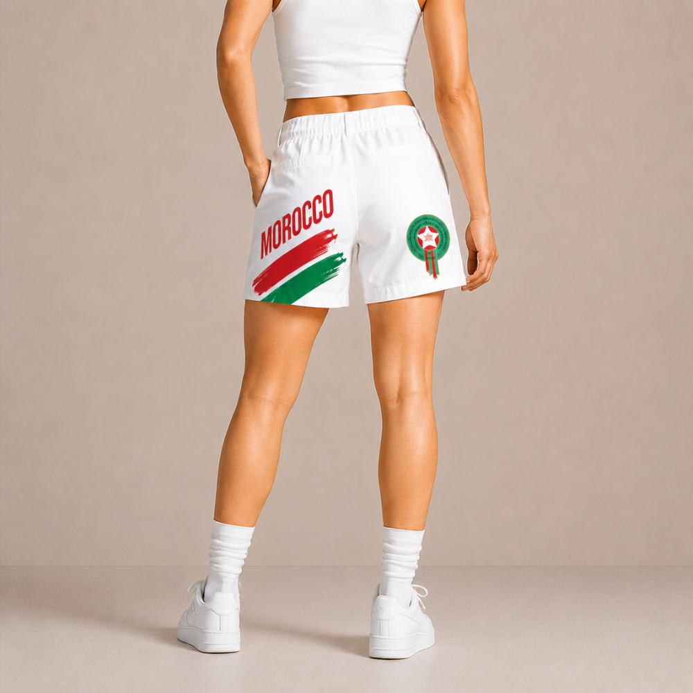 World Cup 2026 Morocco Football Fan Printed Twill Shorts