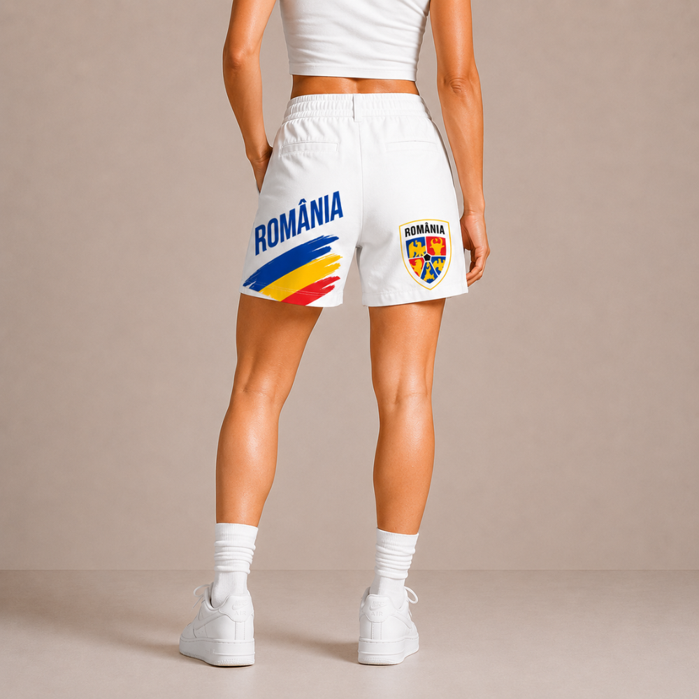 World Cup 2026 Romania Football Fan Printed Twill Shorts