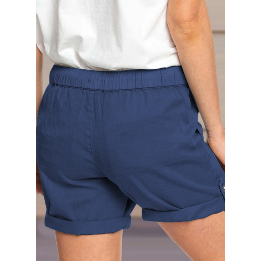 Solid Color Straight Leg Casual Shorts-My Comfy PantSolid Color Straight Leg Casual Shorts - Image 2