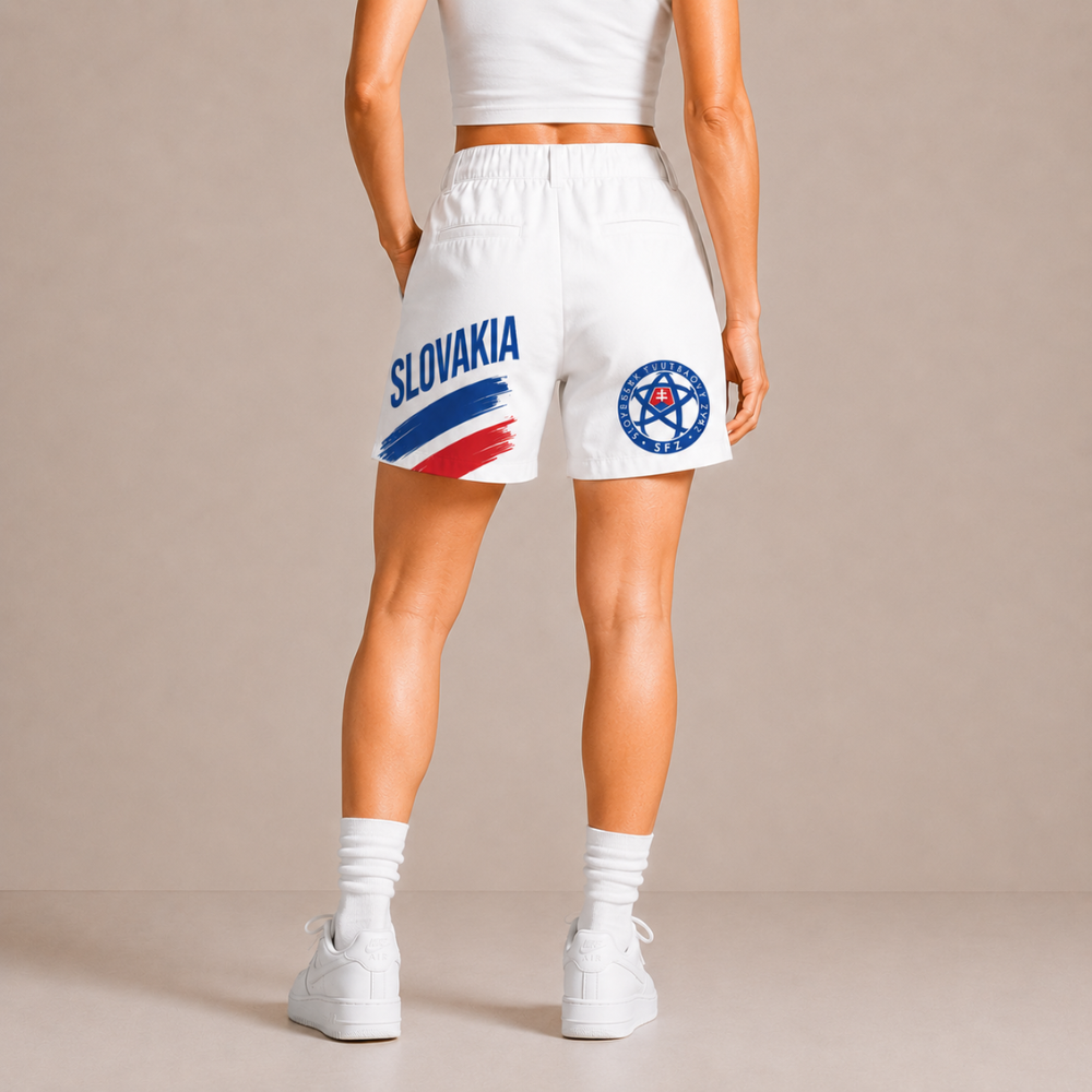 World Cup 2026 Slovakia Football Fan Printed Twill Shorts