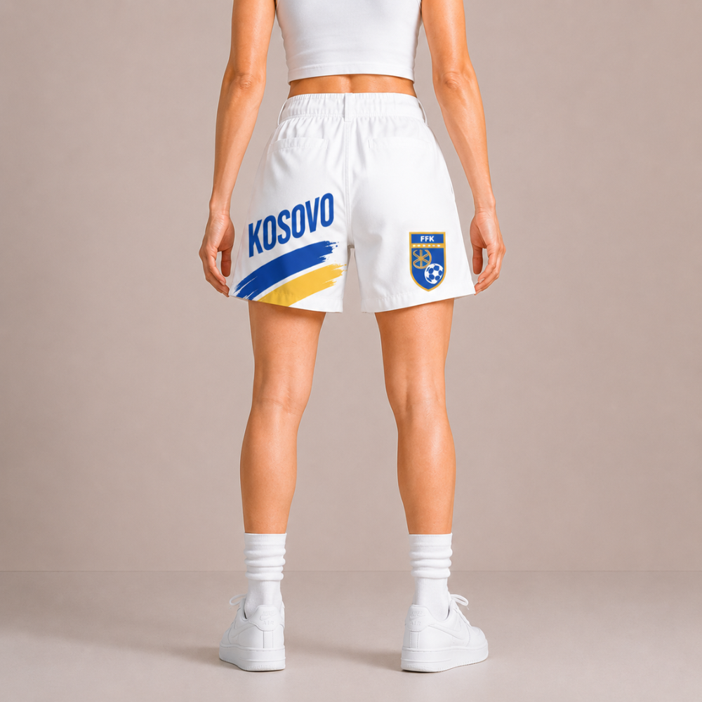World Cup 2026 Kosovo Football Fan Printed Twill Shorts
