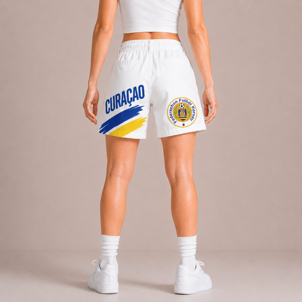 World Cup 2026 Curacao Football Fan Printed Twill Shorts
