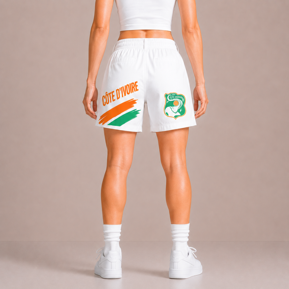 World Cup 2026 Cote d Ivoire Football Fan Printed Twill Shorts