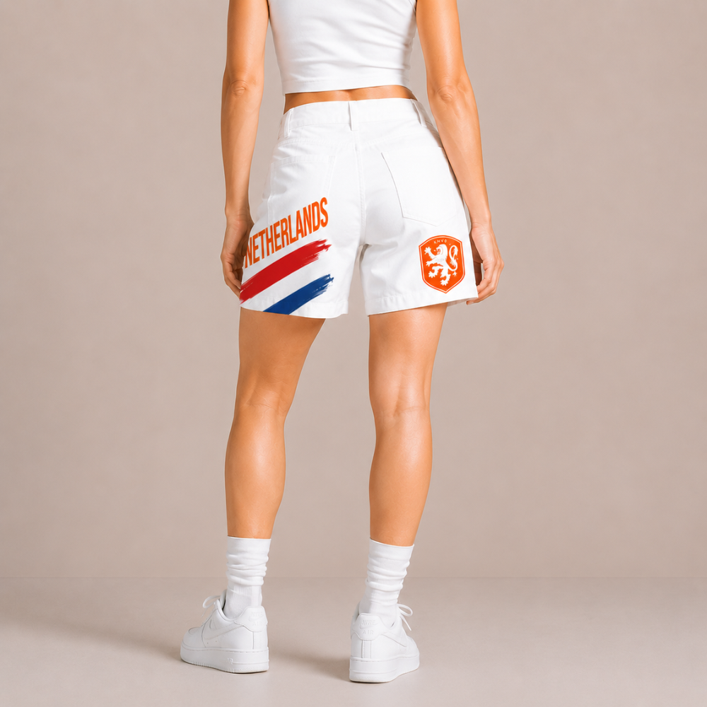 World Cup 2026 Netherlands Football Fan Printed Twill Shorts