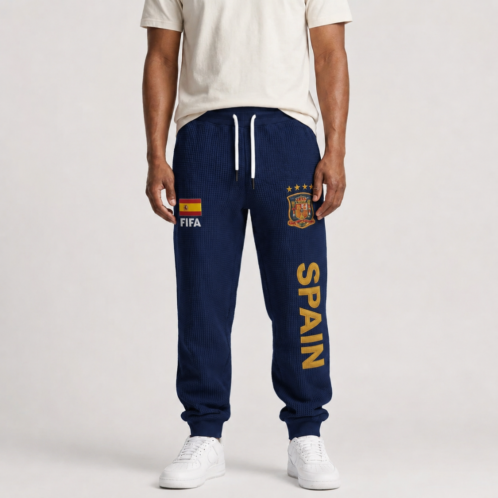 FIFA 2026 Spain Printed Waffle Football Fan Pants