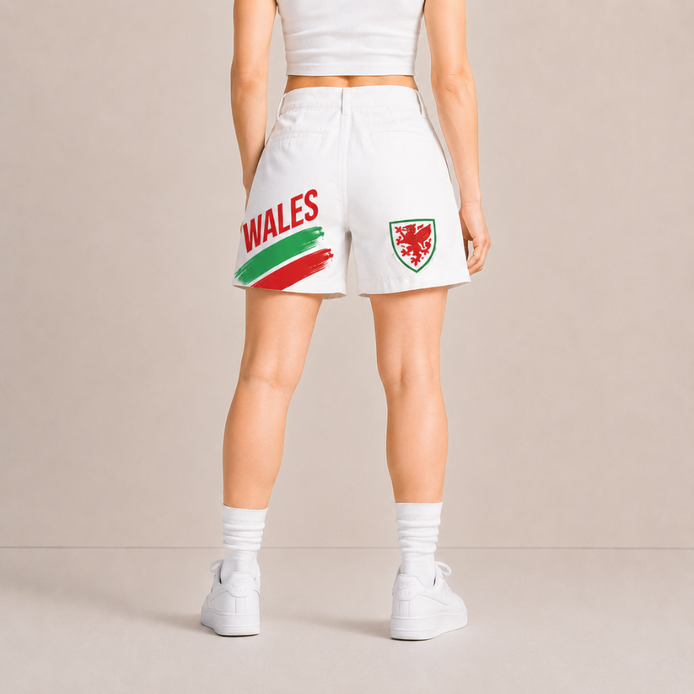World Cup 2026 Wales Football Fan Printed Twill Shorts