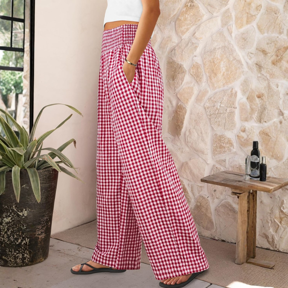 Striped Wide Palazzo Pants With Pockets For Women