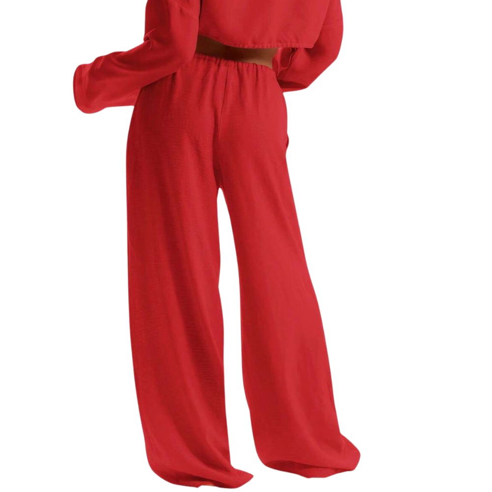 Casual Tie Front Drawstring Trousers For Women